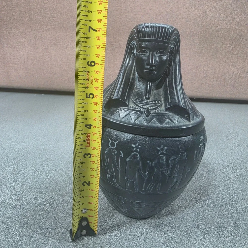 Egyptian Revival Pharaoh Canopic Jar Decor Excellent